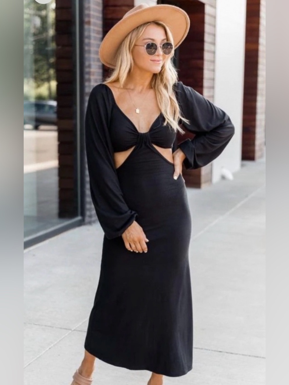 * NWOT* Pink Lily Black Cutout Maxi Dress | Size Small